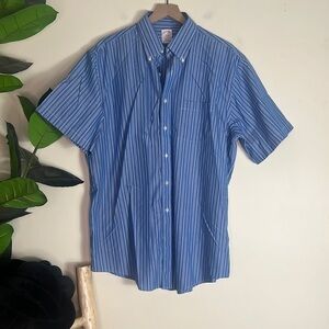 Brooks Brothers Original Polo Shirt Blue Striped Size XL‎